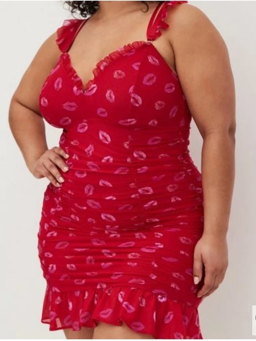 Torrid Ruched Mesh Bodycon Chemise Size 1